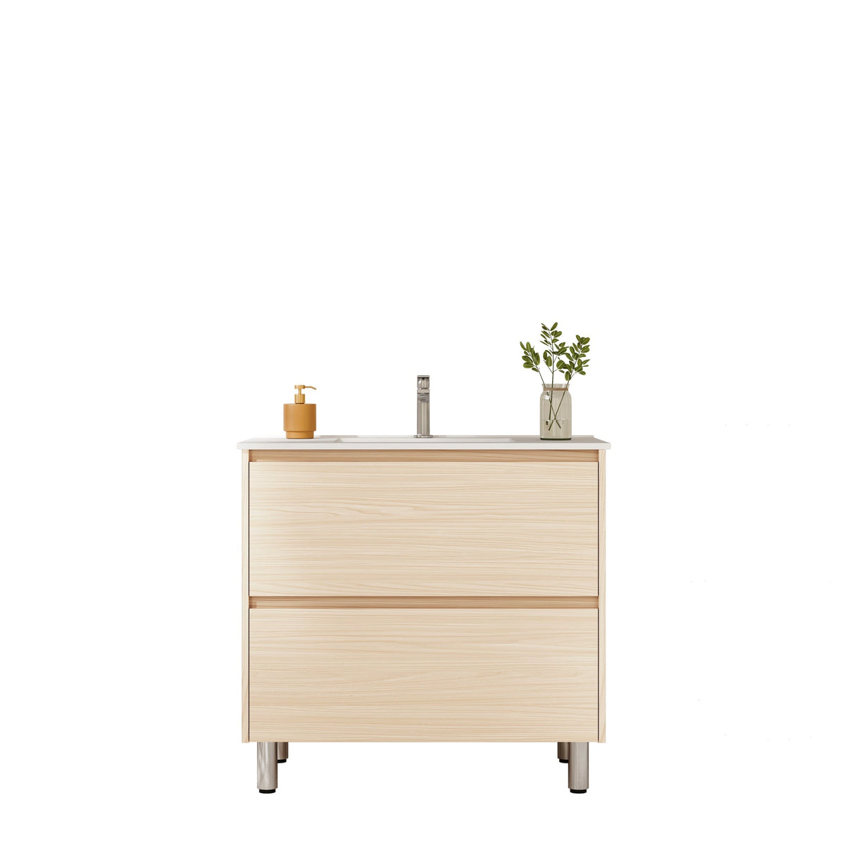 HERA 900mm Freestanding Vanity - Tas Oak (+ ST-90-BK + KB-90HE-TO)