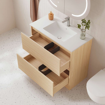HERA 900mm Freestanding Vanity - Tas Oak (+ ST-90-CA + KB-90HE-TO)