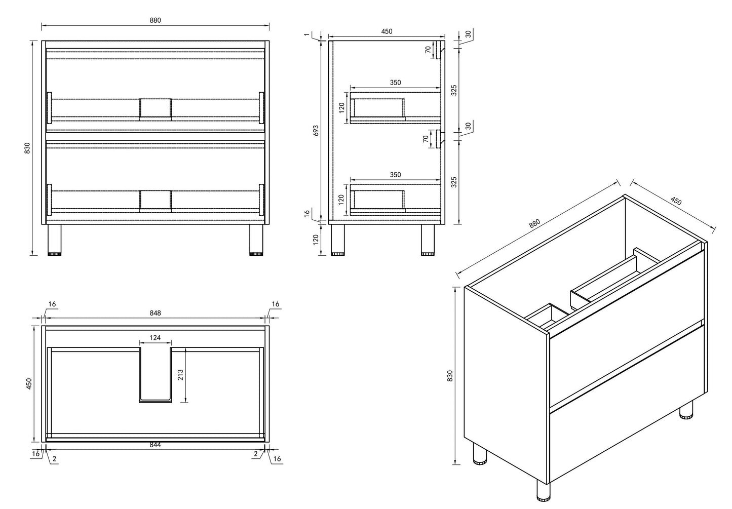 HERA 900mm Freestanding Vanity - Tas Oak (+ ST-90-CA)