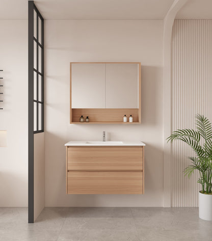 HERA 900mm Wall-Hung Vanity - Elegant  Oak (+ TOP 90)
