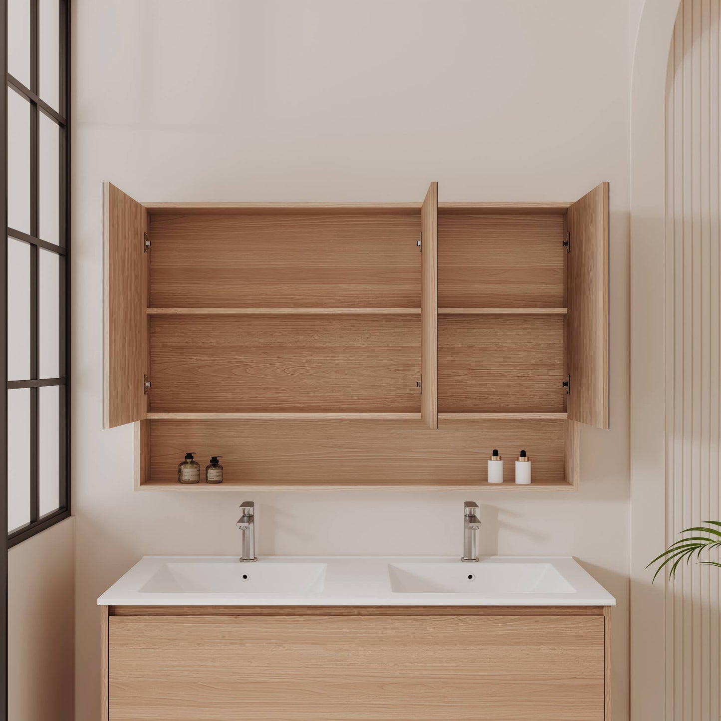HERA 1200mm Shaving Cabinet - Elegant Oak