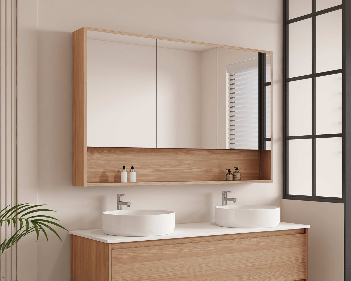 HERA 1200mm Shaving Cabinet - Elegant Oak