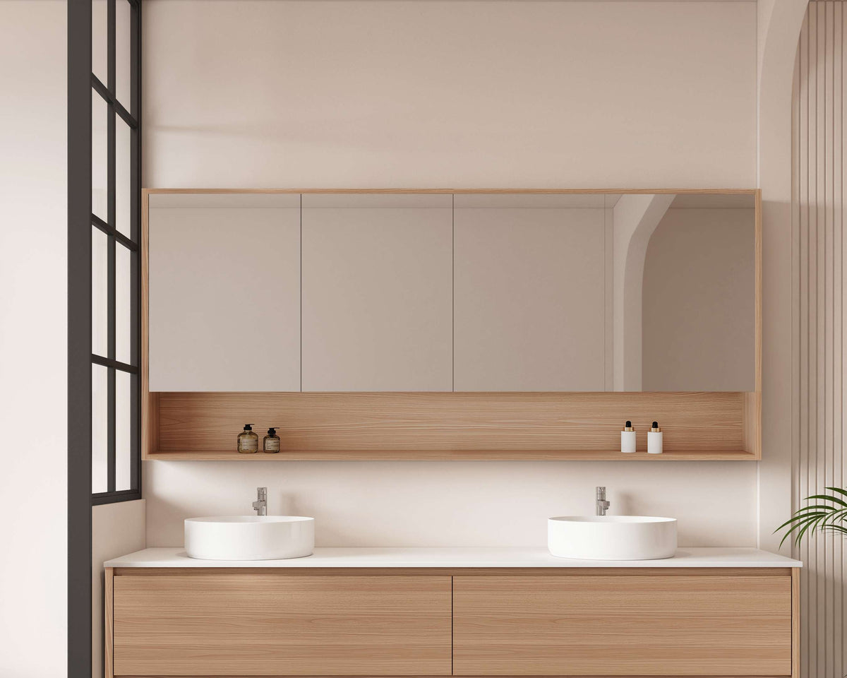 HERA 1500mm Shaving Cabinet - Elegant  Oak