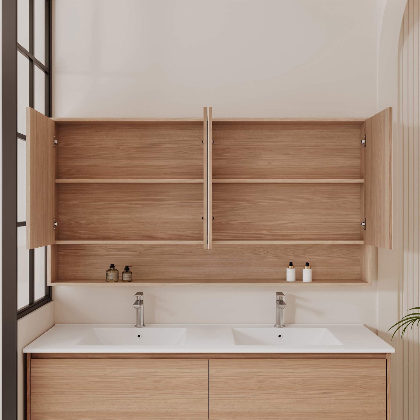 HERA 1500mm Shaving Cabinet - Elegant  Oak