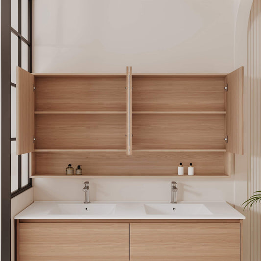 HERA 1500mm Shaving Cabinet - Elegant  Oak