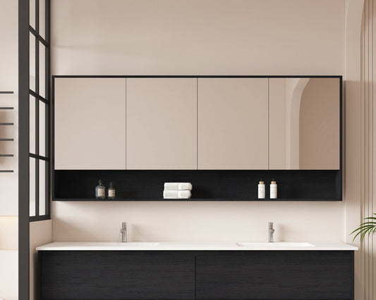 HERA 1800mm Shaving Cabinet - Black Oak - 1800mm
