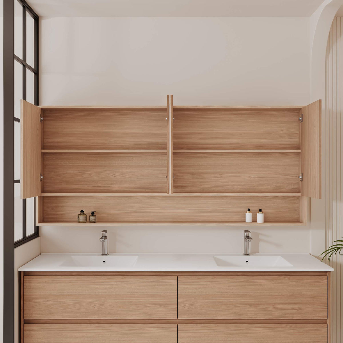 HERA 1800mm Shaving Cabinet - Elegant  Oak