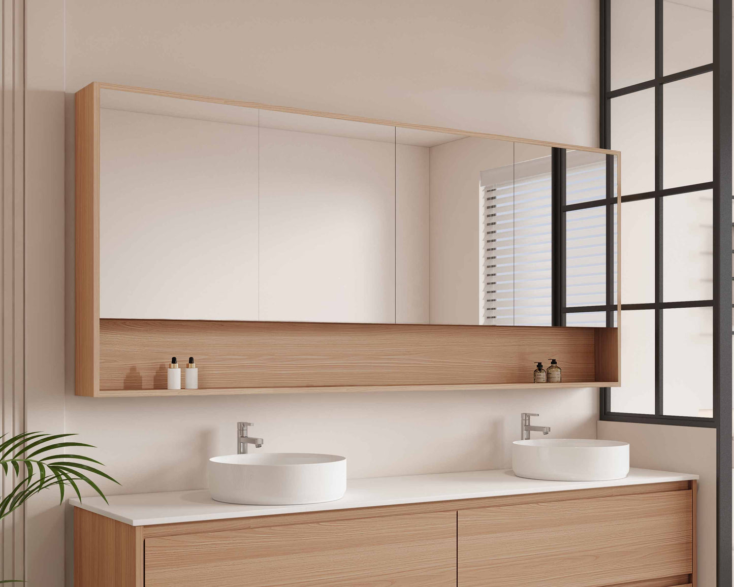 HERA 1800mm Shaving Cabinet - Elegant  Oak