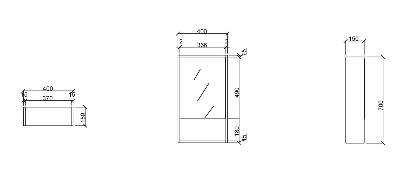 HERA 400mm Shaving Cabinet - Tas Oak