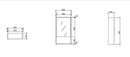 HERA 400mm Shaving Cabinet - Tas Oak