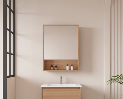 HERA 600mm Shaving Cabinet - Elegant Oak
