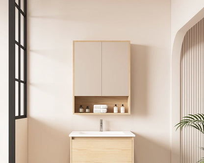 HERA 600mm x 780mm Shaving Cabinet - Tas Oak - Tas Oak Cabinet Only