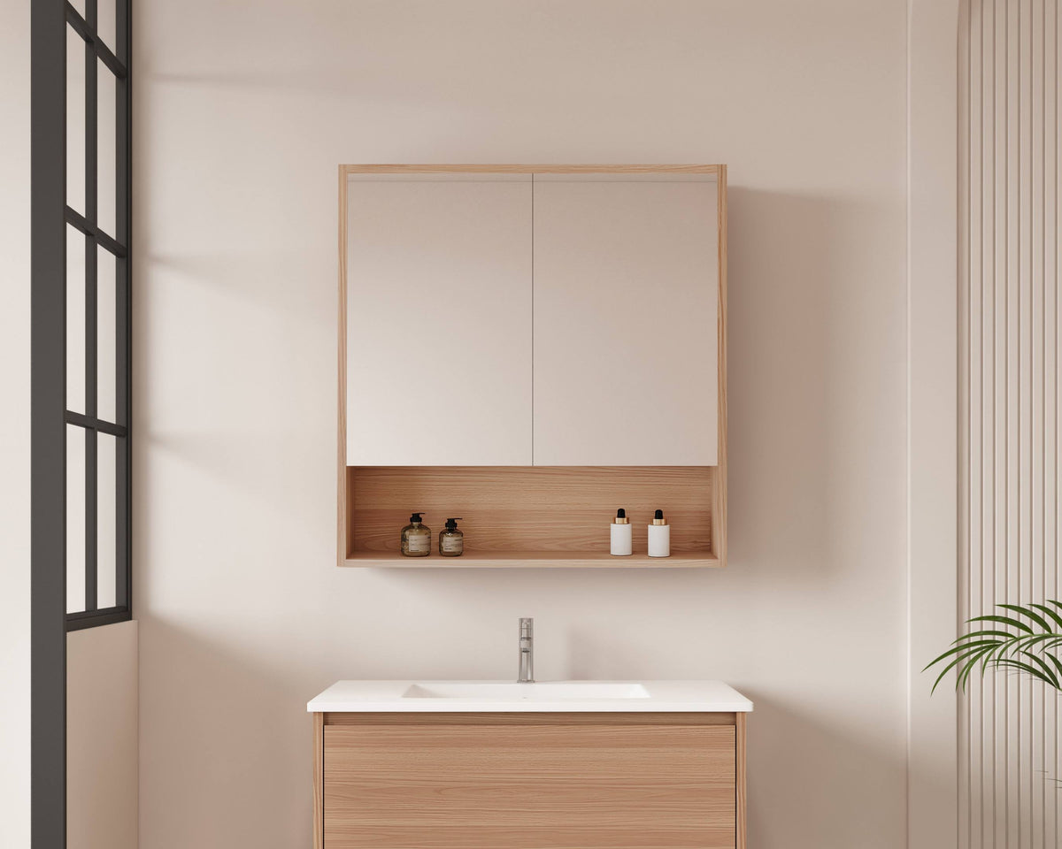 HERA 750mm Shaving Cabinet - Elegant Oak
