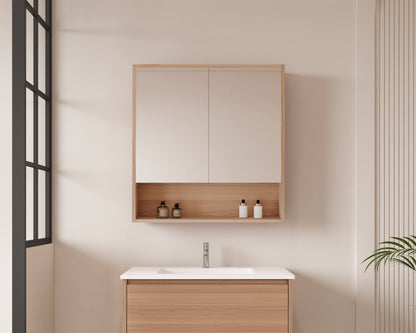 HERA 750mm Shaving Cabinet - Elegant Oak