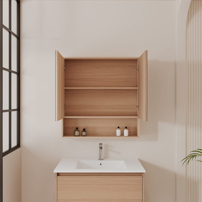 HERA 750mm Shaving Cabinet - Elegant Oak