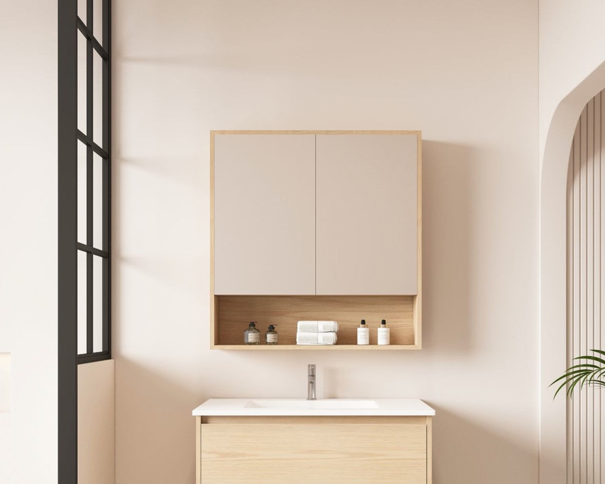HERA 750mm x 780mm Shaving Cabinet - Tas Oak