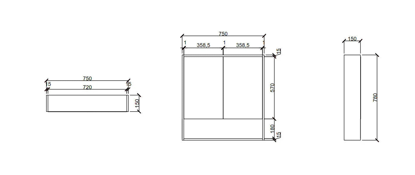 HERA 750mm x 780mm Shaving Cabinet - Tas Oak
