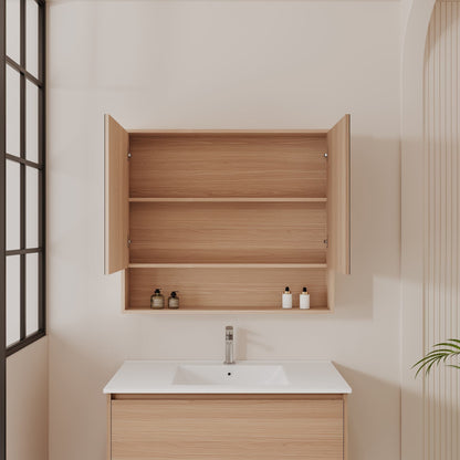 HERA 900mm Shaving Cabinet - Elegant Oak