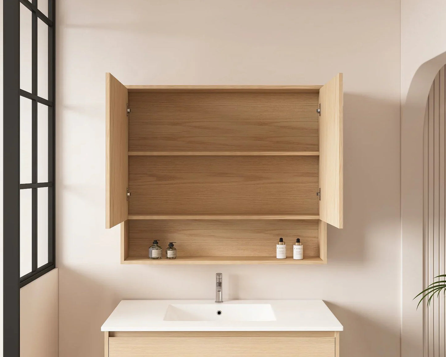 HERA 900mm x 780mm Shaving Cabinet - Tas Oak