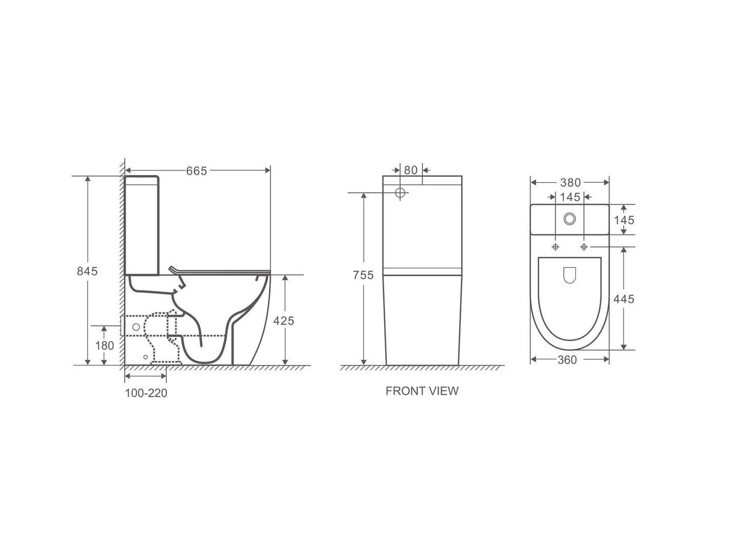 NORTON BACK TO WALL TOILET - Matte White