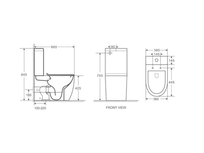 NORTON BACK TO WALL TOILET - Matte Black