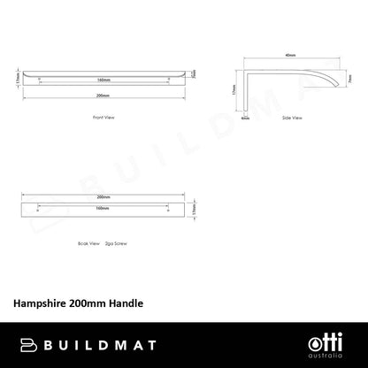 Otti Hampshire 200mm Brushed Gold Handle