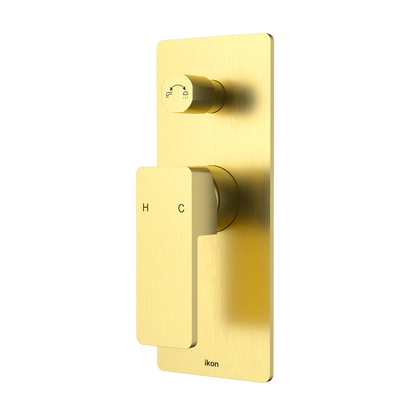 Ceram Wall Mixer Diverter - Brushed Gold