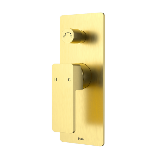 Ceram Wall Mixer Diverter - Brushed Gold