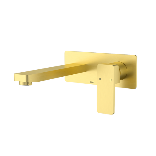 Ceram Wall Basin Mixer - Brushed Gold