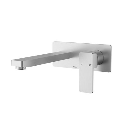 Ceram Wall Basin Mixer - Brushed Nickel