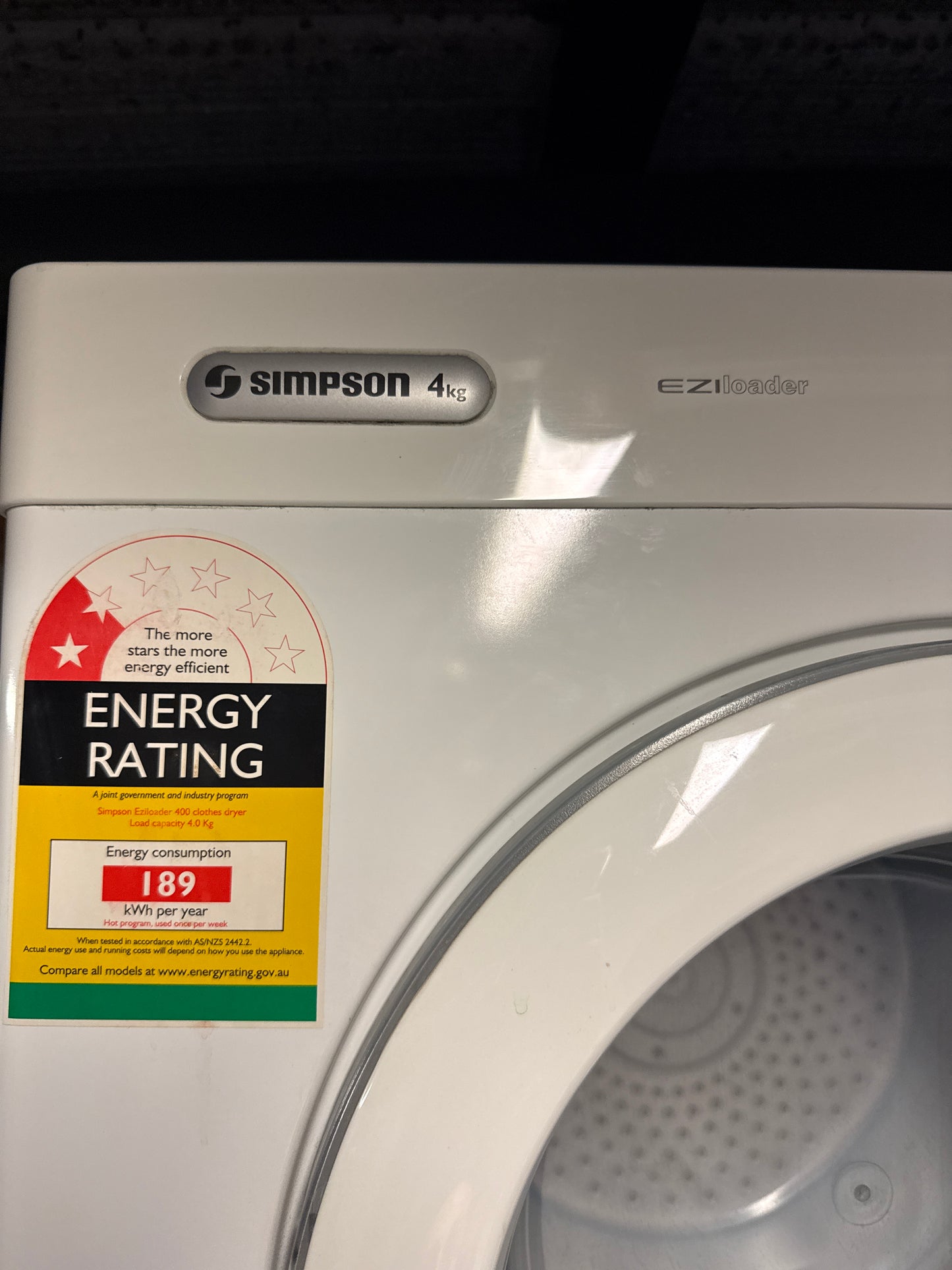 NEAR NEW Simpson 39P400M 4kg Vented Dryer – Quality Used | Tested & Cleaned | Reno Spares