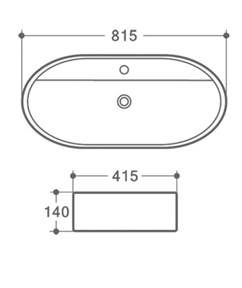 INSPIRE BASIN OVAL 1TH  815MM