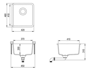 INSPIRE GRANITE KITCHEN SINK  420MM