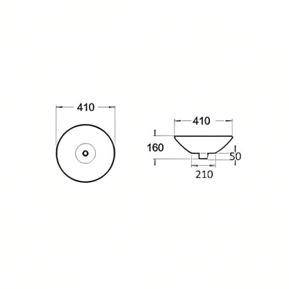 INSPIRE SEMI INSERT CERAMIC BASIN MATTE CARRARA 410MM