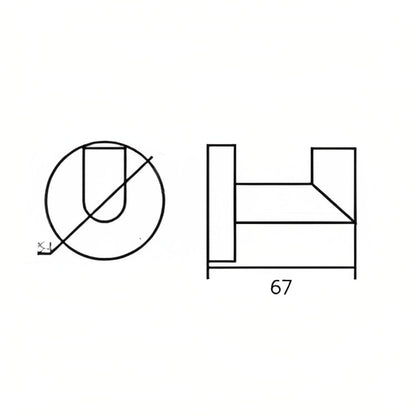 INSPIRE RONDO SINGLE ROBE HOOK  67MM