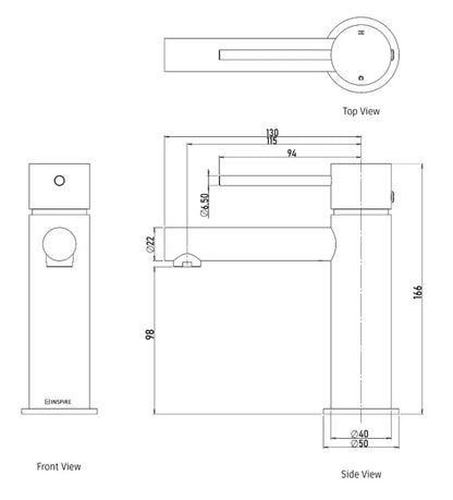 INSPIRE ROUL BASIN MIXER BRUSHED