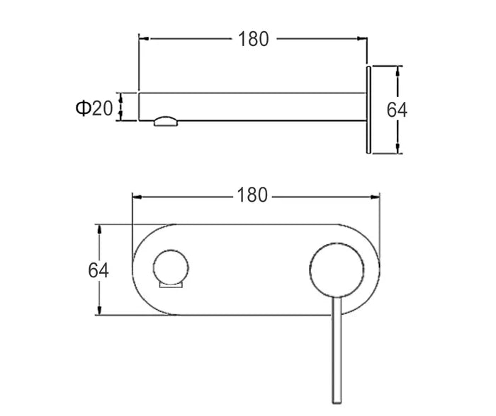 INSPIRE ROUL WALL BASIN MIXER