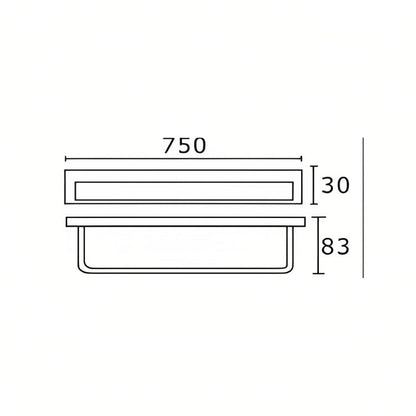 INSPIRE SINGLE NON-HEATED TOWEL RAIL CHROME 600MM AND 750MM