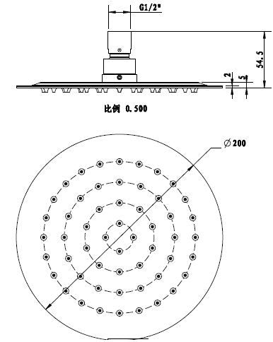 INSPIRE  SHOWER HEAD ROUND 200MM