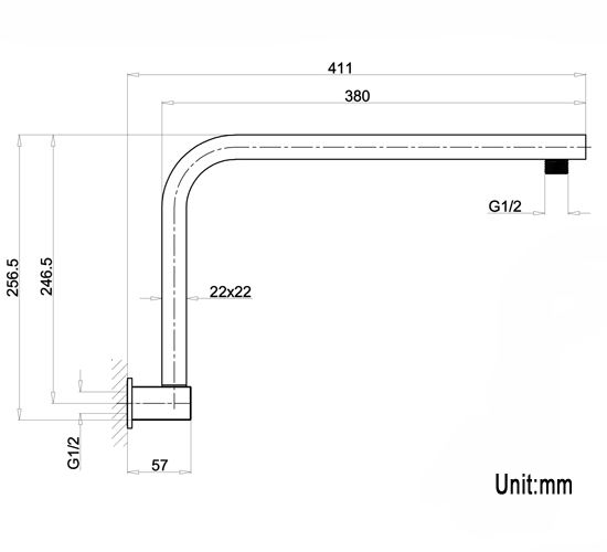 INSPIRE TARAN GOOSENECK ARM 380MM