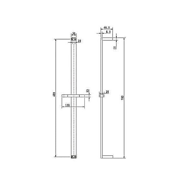 INSPIRE TARAN SHOWER RAIL 700MM