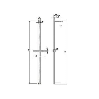 INSPIRE TARAN SHOWER RAIL 700MM
