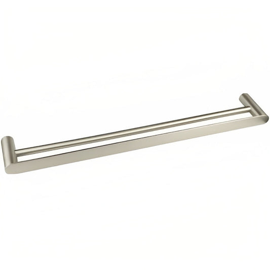 INSPIRE VETTO DOUBLE NON-HEATED TOWEL RAIL BRUSHED NICKEL 600MM AND 750MM