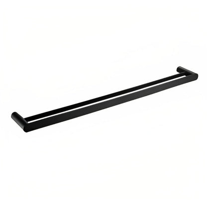 INSPIRE VETTO DOUBLE NON-HEATED TOWEL RAIL MATTE BLACK 600MM AND 750MM