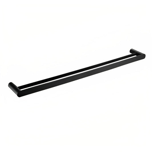 INSPIRE VETTO DOUBLE NON-HEATED TOWEL RAIL MATTE BLACK 600MM AND 750MM