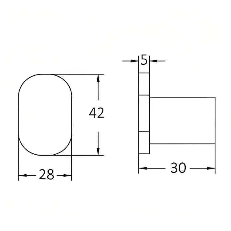 INSPIRE VETTO ROBE HOOK  30MM
