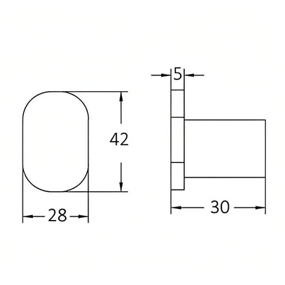 INSPIRE VETTO ROBE HOOK  30MM