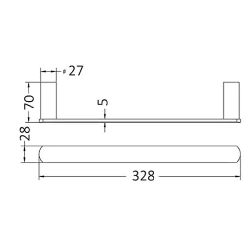 INSPIRE VETTO NON-HEATED TOWEL BAR  328MM