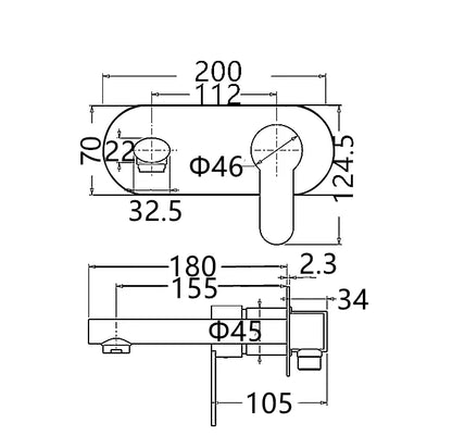 INSPIRE VOGH WALL BASIN MIXER