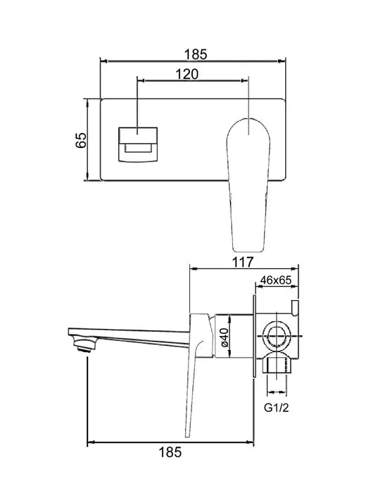 INSPIRE ZEVIO WALL BASIN MIXER  AND ROSE